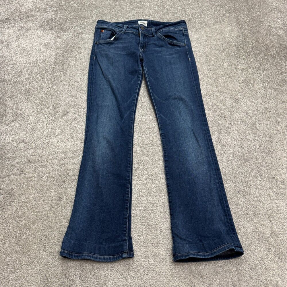 Hudson Bootcut Flare Low Rise Denim Jeans Womens 28 Blue Dark Wash Stretch USA